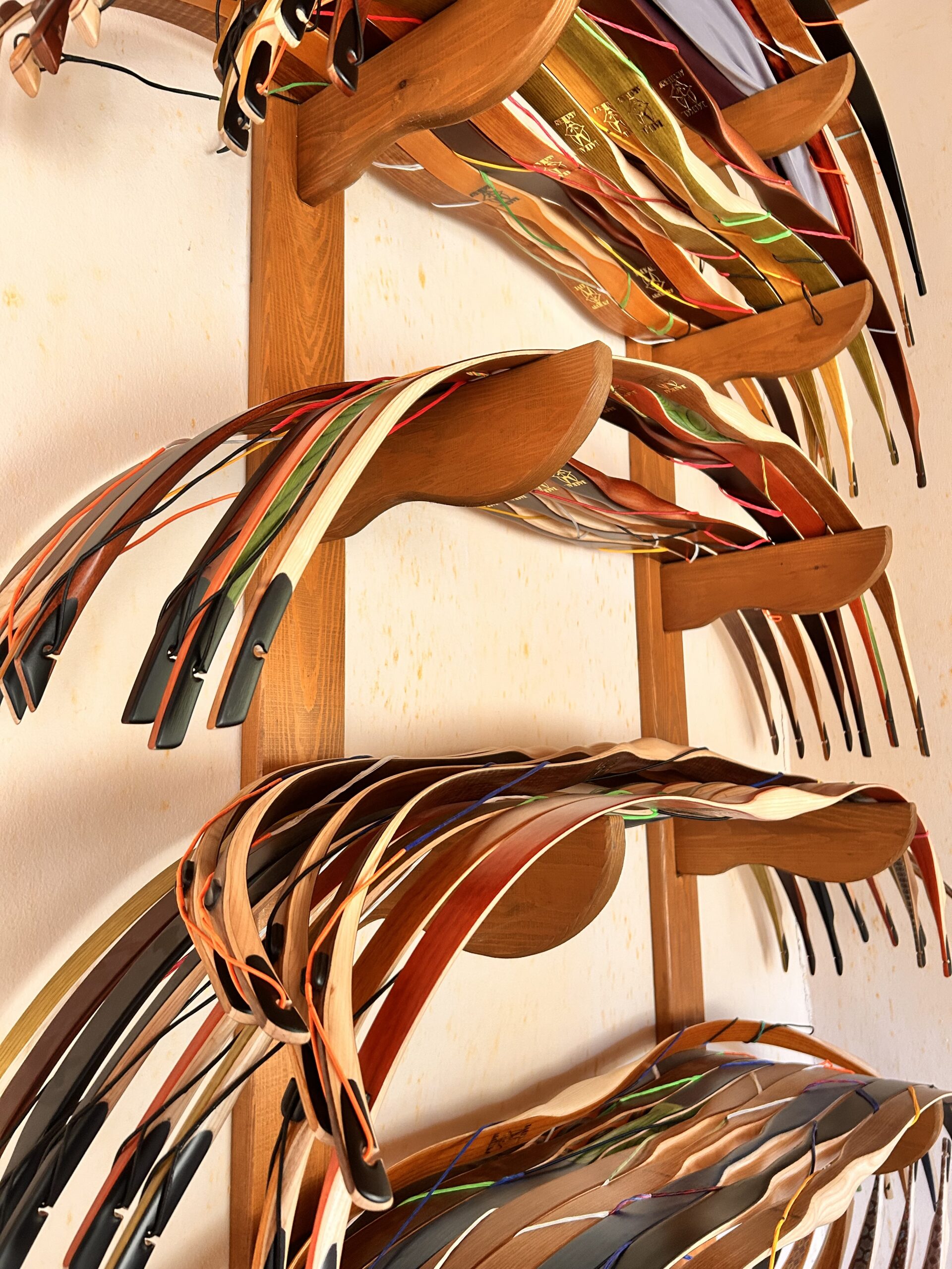 Close view of Jackal bow handles and laminations